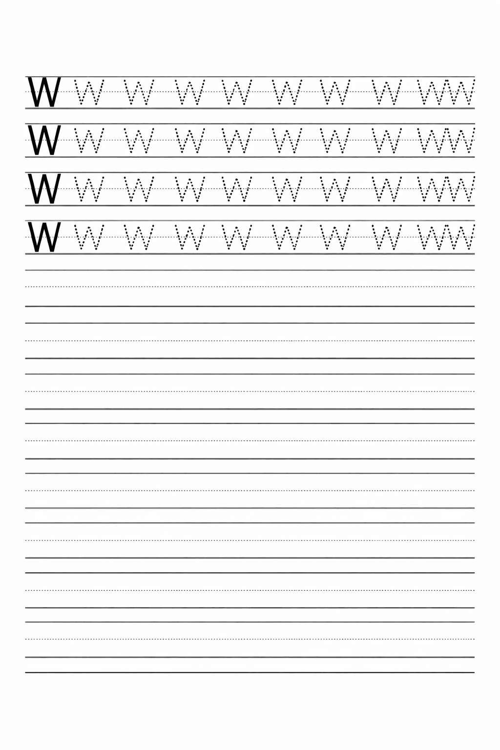 Buchstabe W üben - Arbeitsblatt zum Ausmalen