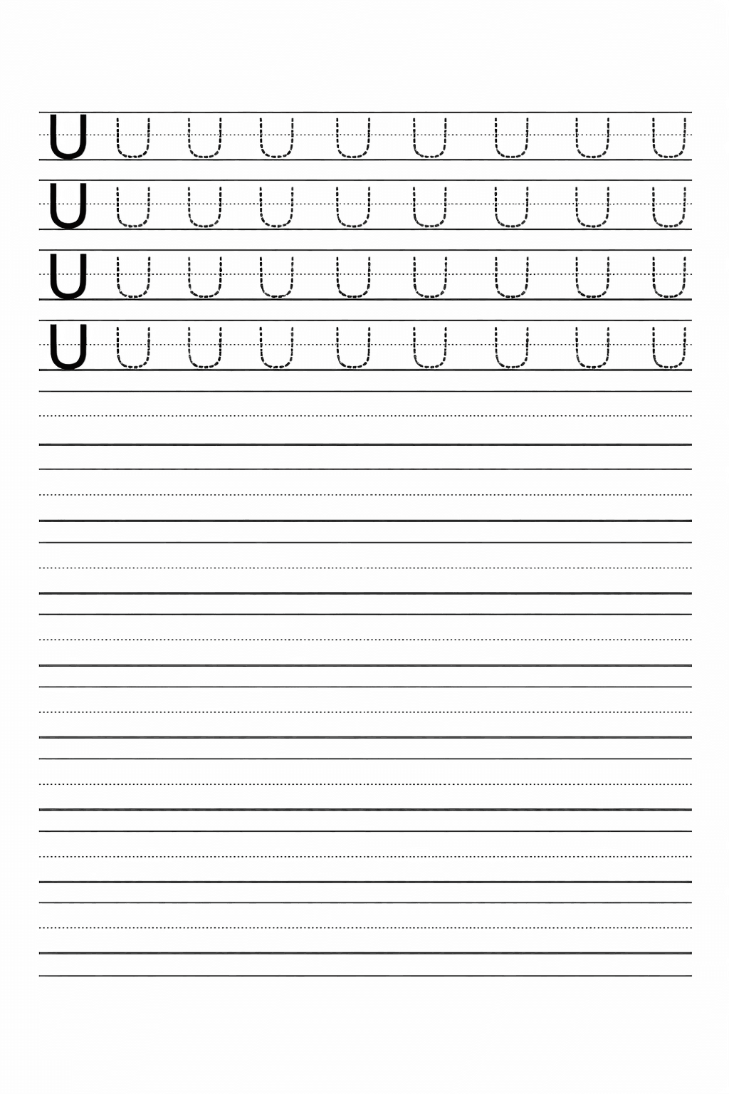 Buchstabe U üben - Arbeitsblatt zum Ausmalen