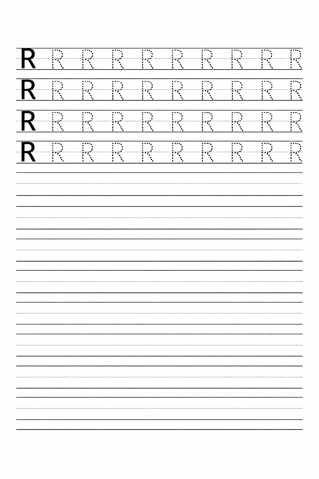 Buchstabe R üben - Arbeitsblatt zum Ausmalen