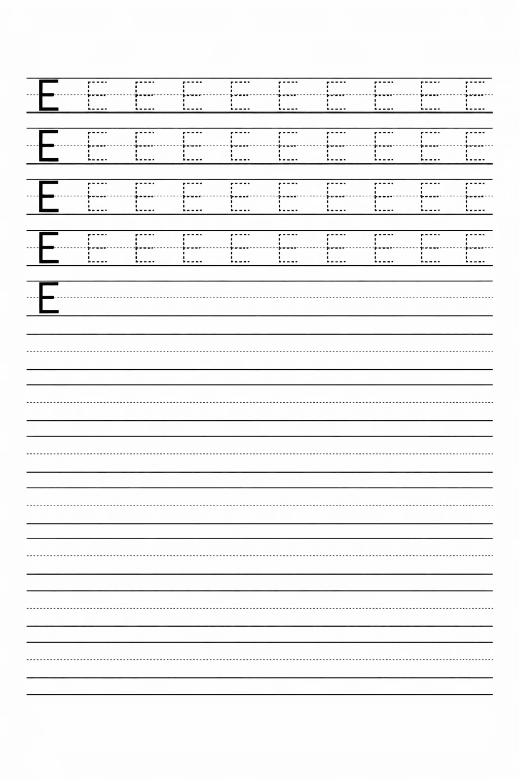 Buchstabe E üben - Arbeitsblatt zum Ausmalen