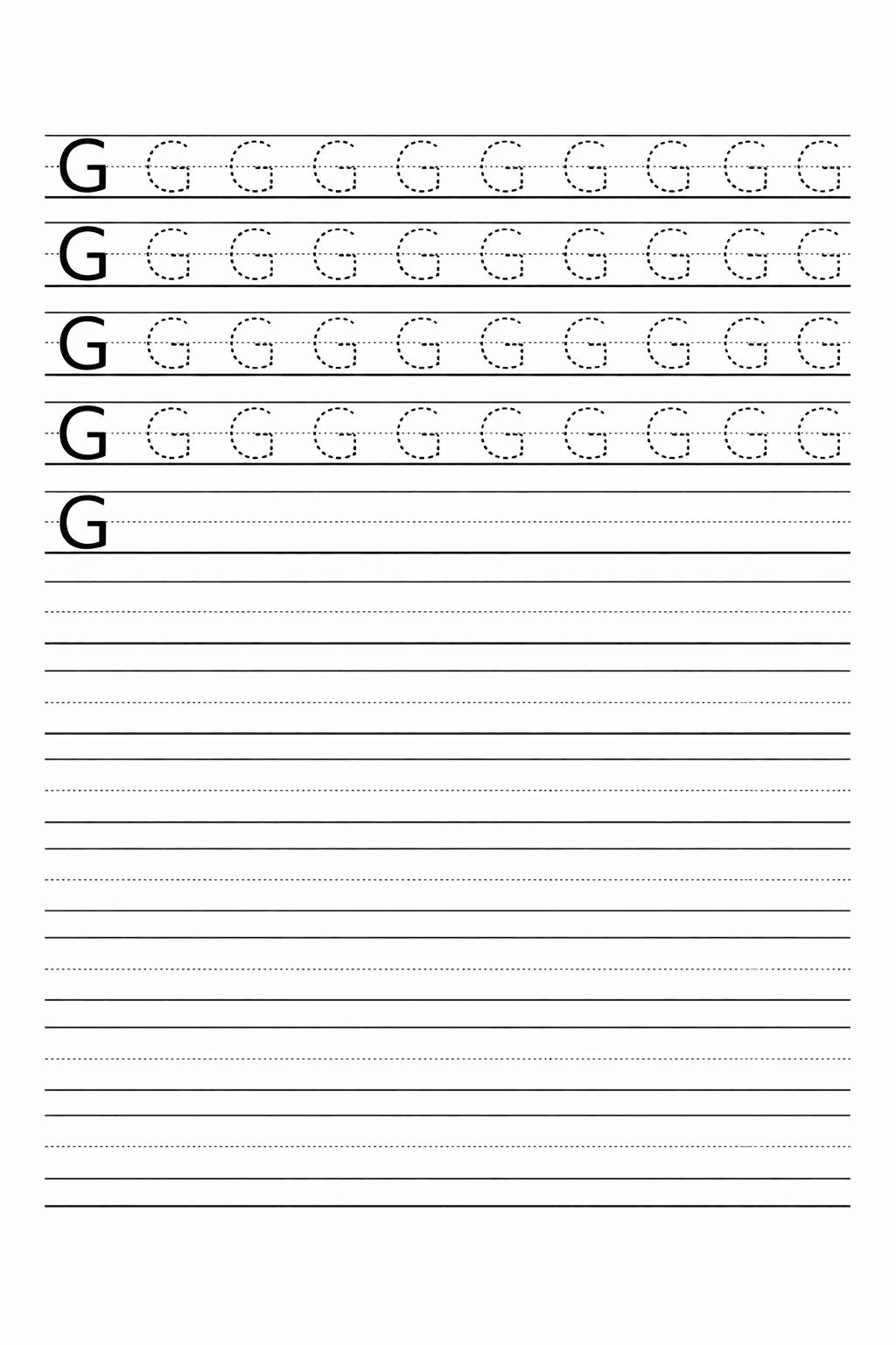 Buchstabe G üben - Arbeitsblatt zum Ausmalen