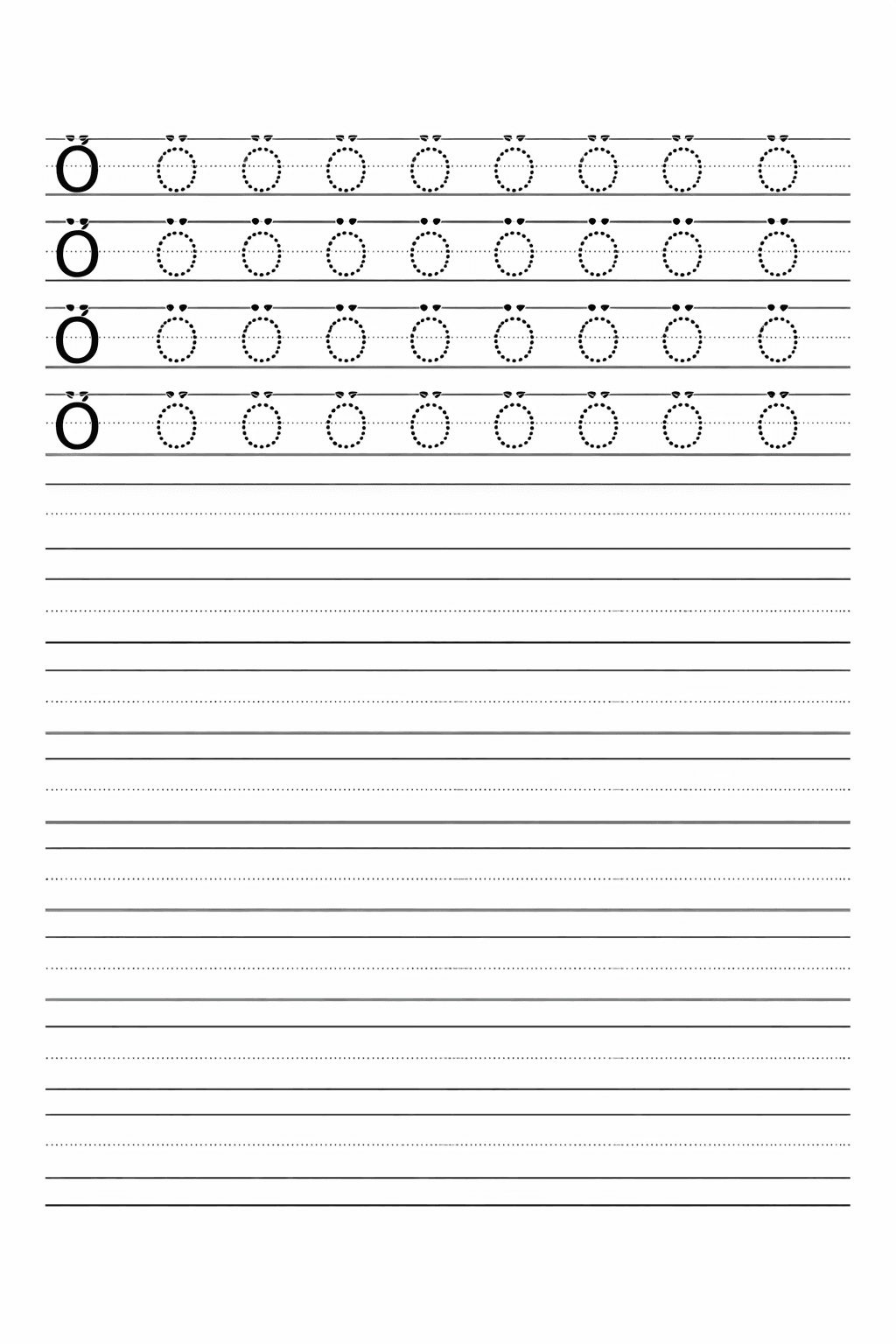 Buchstabe Ö üben - Arbeitsblatt zum Ausmalen