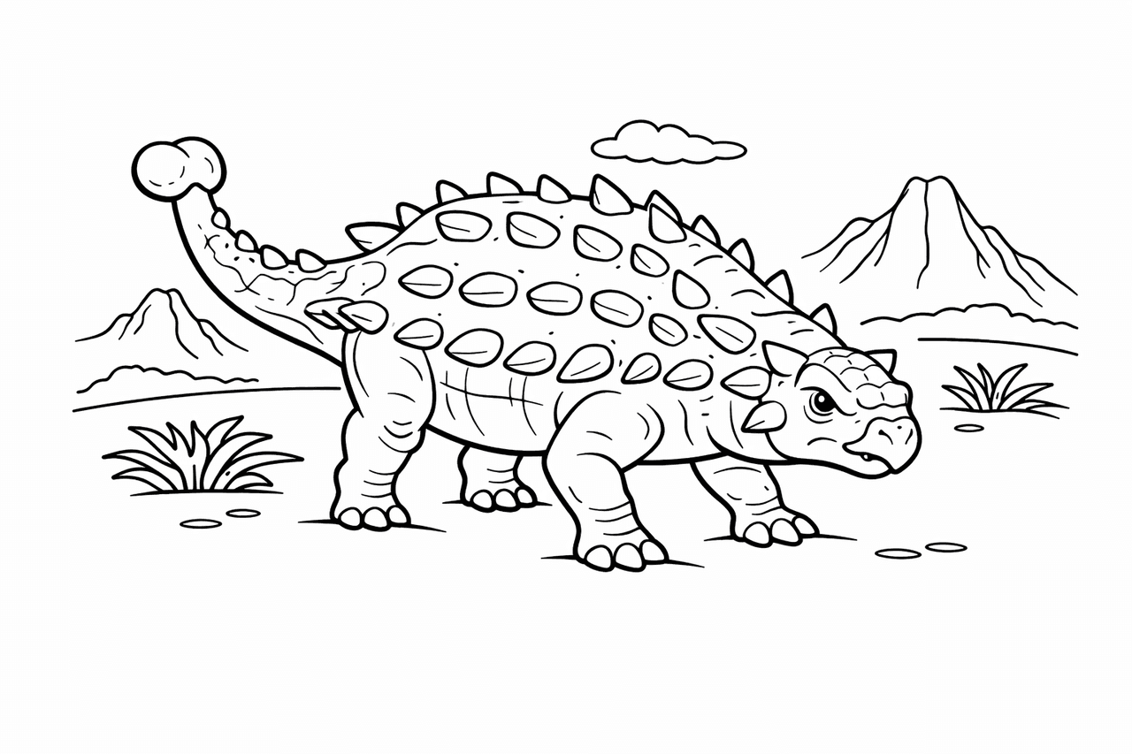 Ankylosaurus - Ausmalbild