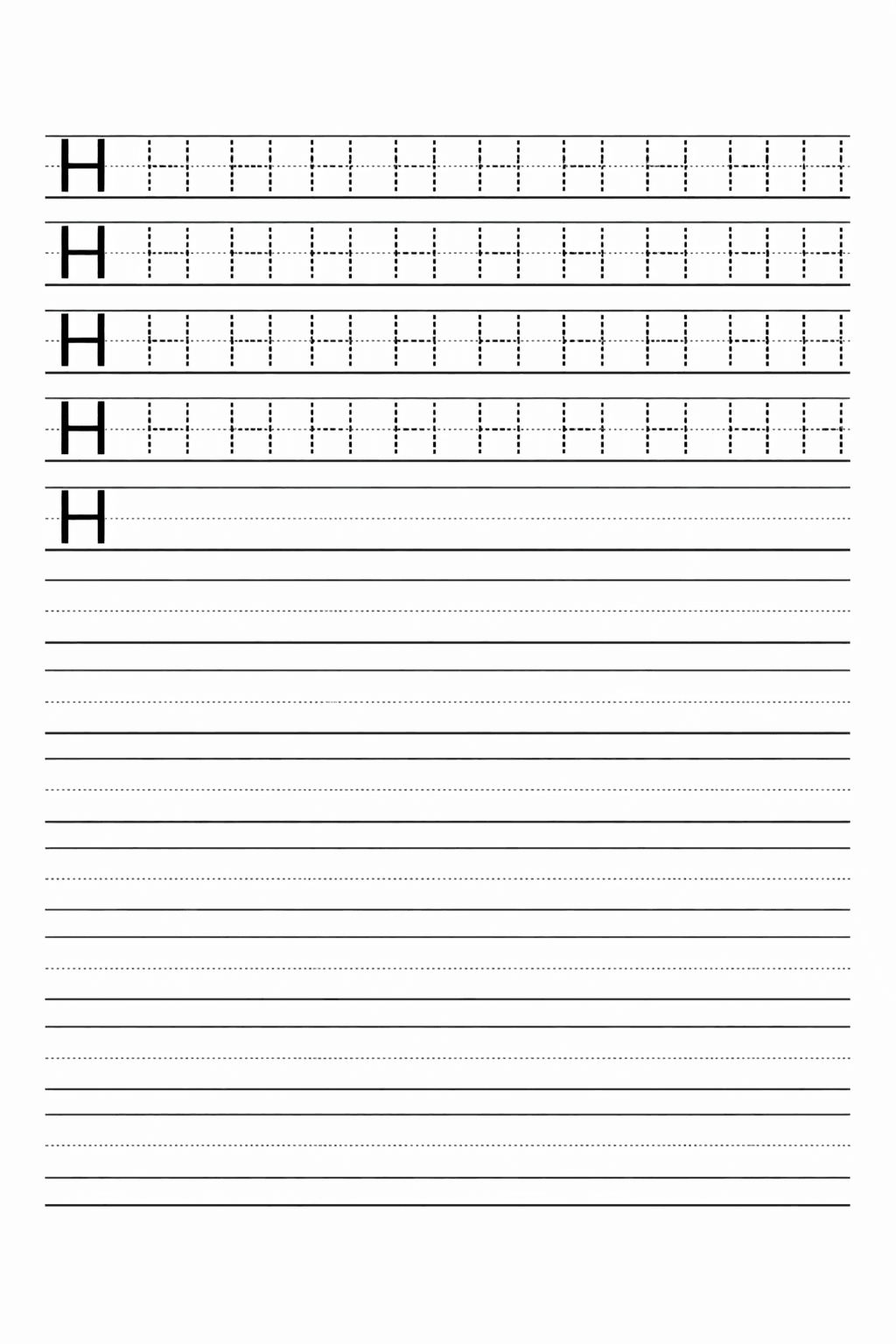 Buchstabe H üben - Arbeitsblatt zum Ausmalen