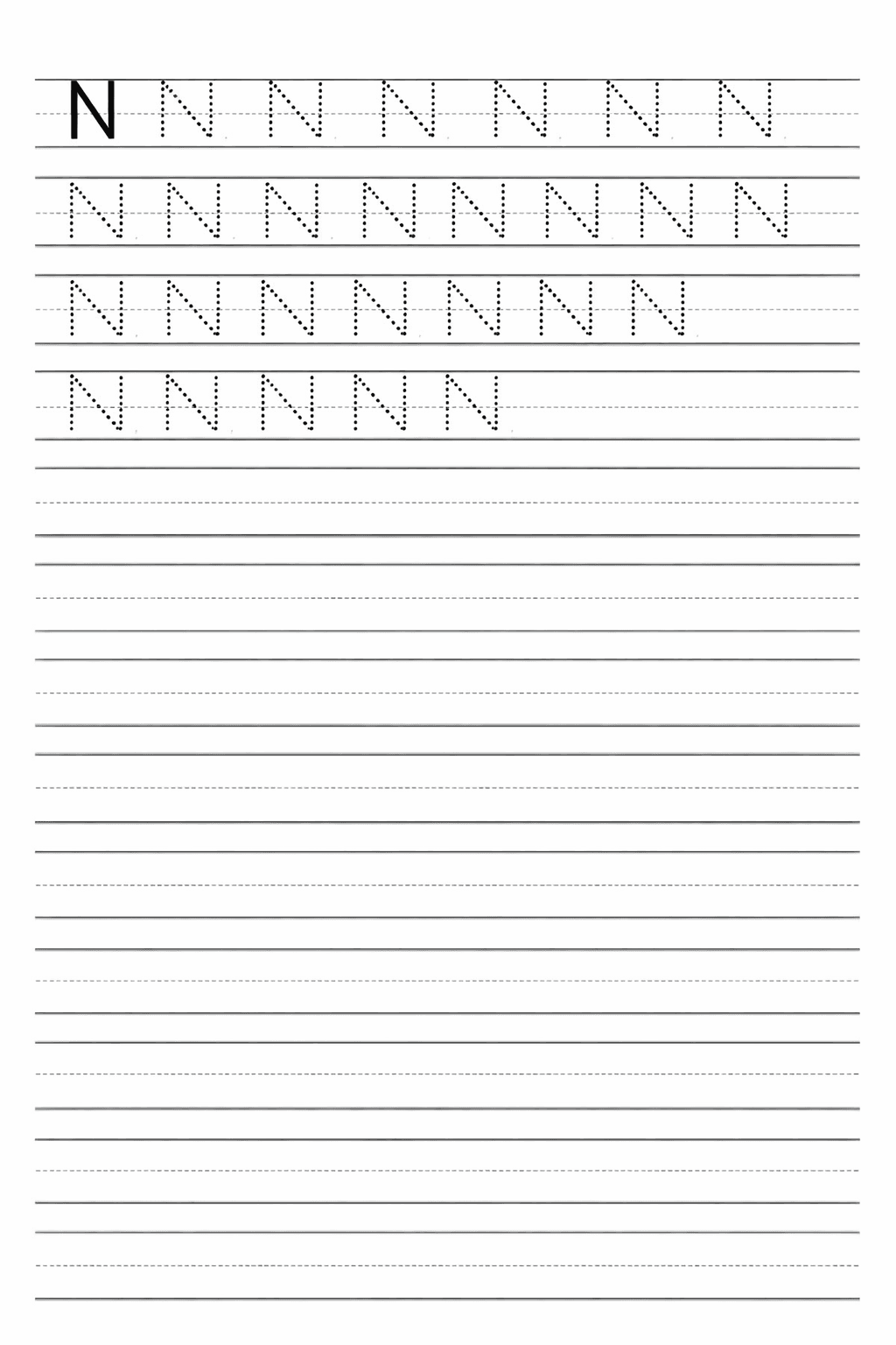 Buchstabe N üben - Arbeitsblatt zum Ausmalen