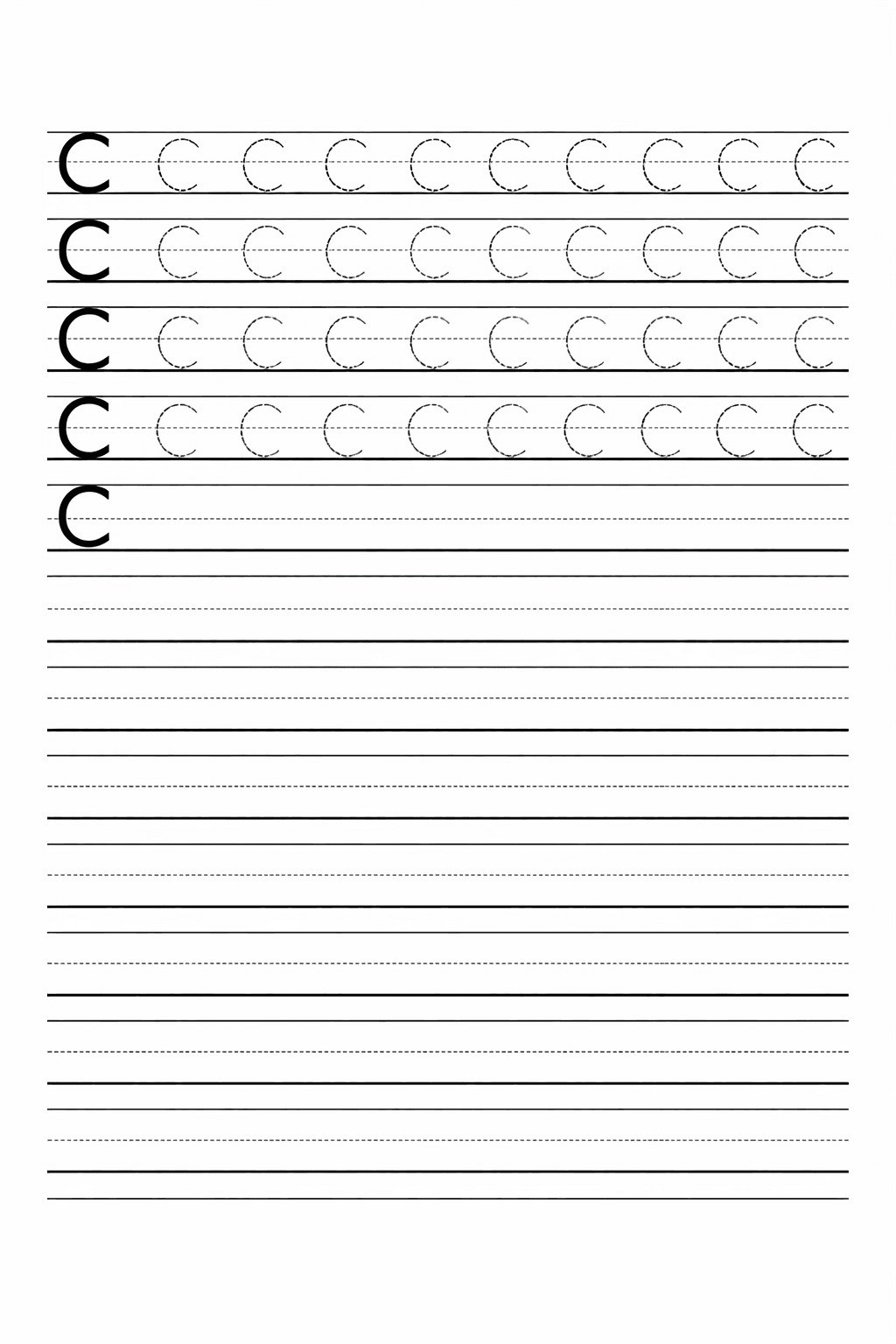 Buchstabe C üben - Arbeitsblatt zum Ausmalen