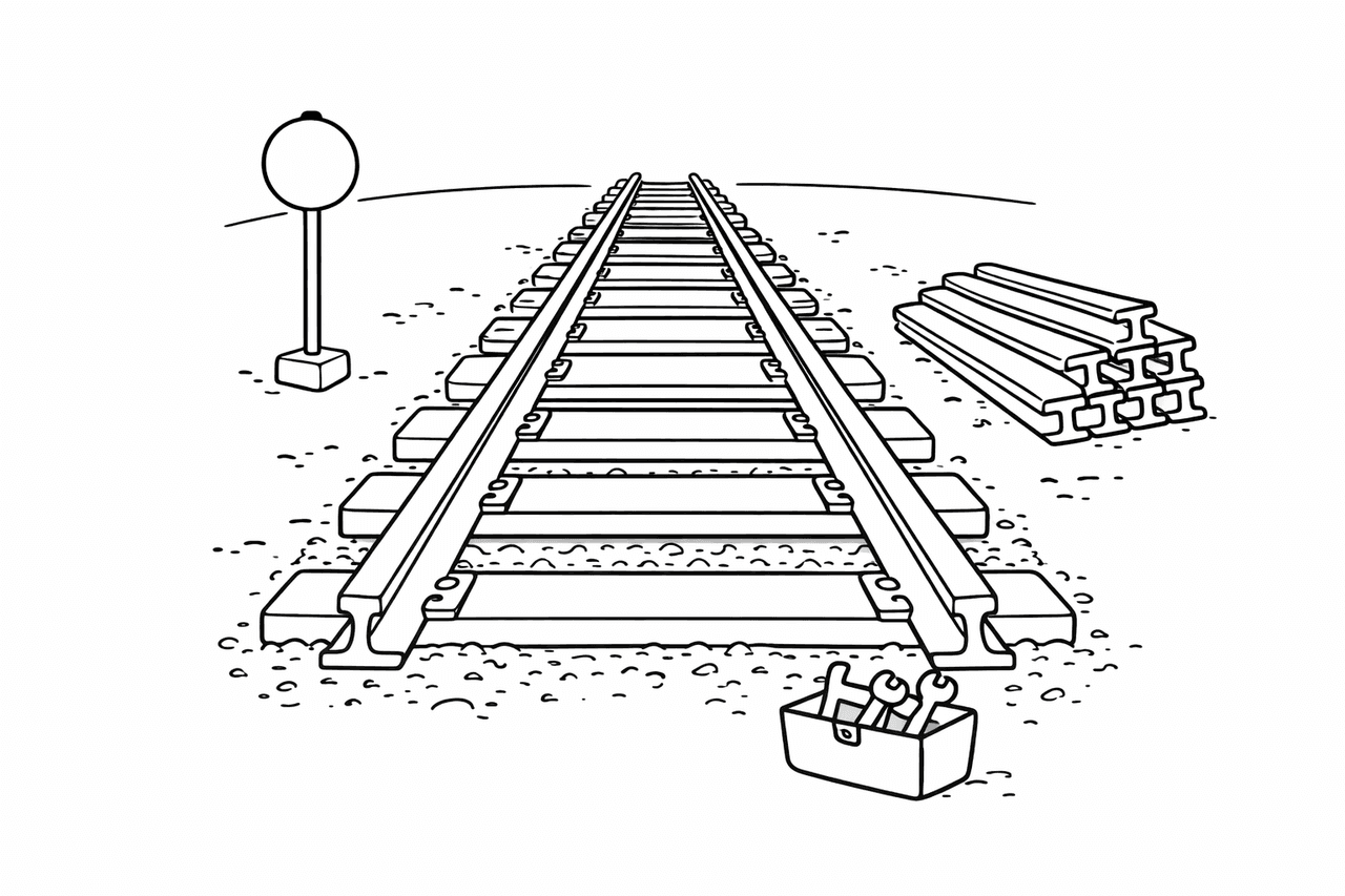 Bau einer Eisenbahnlinie - Ausmalbild