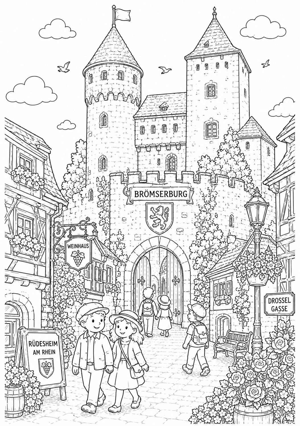 Brömserburg Ausmalbild
