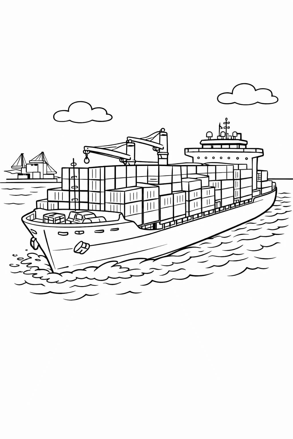 Container-Schiff - Ausmalbild