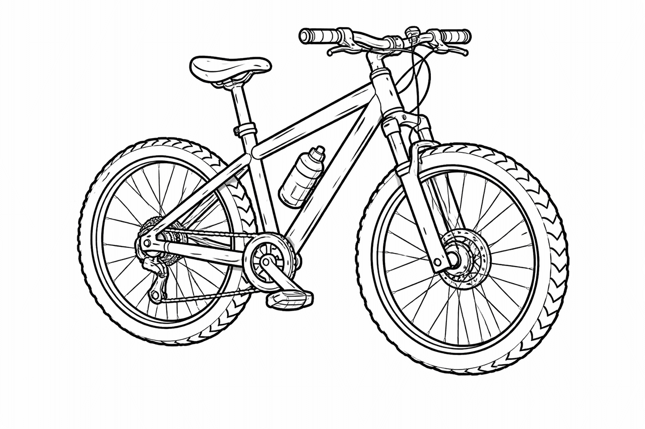 Mountainbike - Ausmalbild