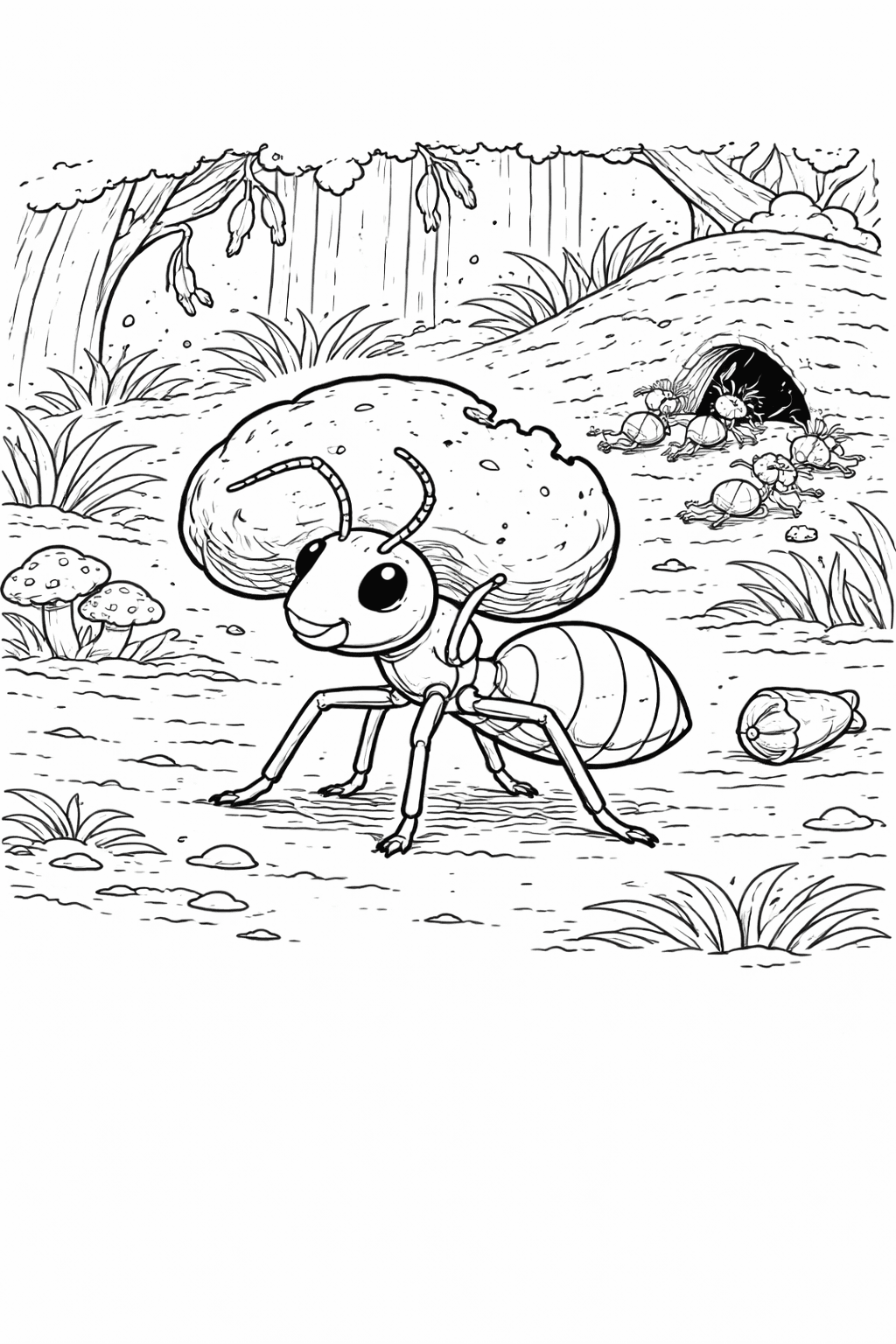 Ameise im Wald - Ausmalbild