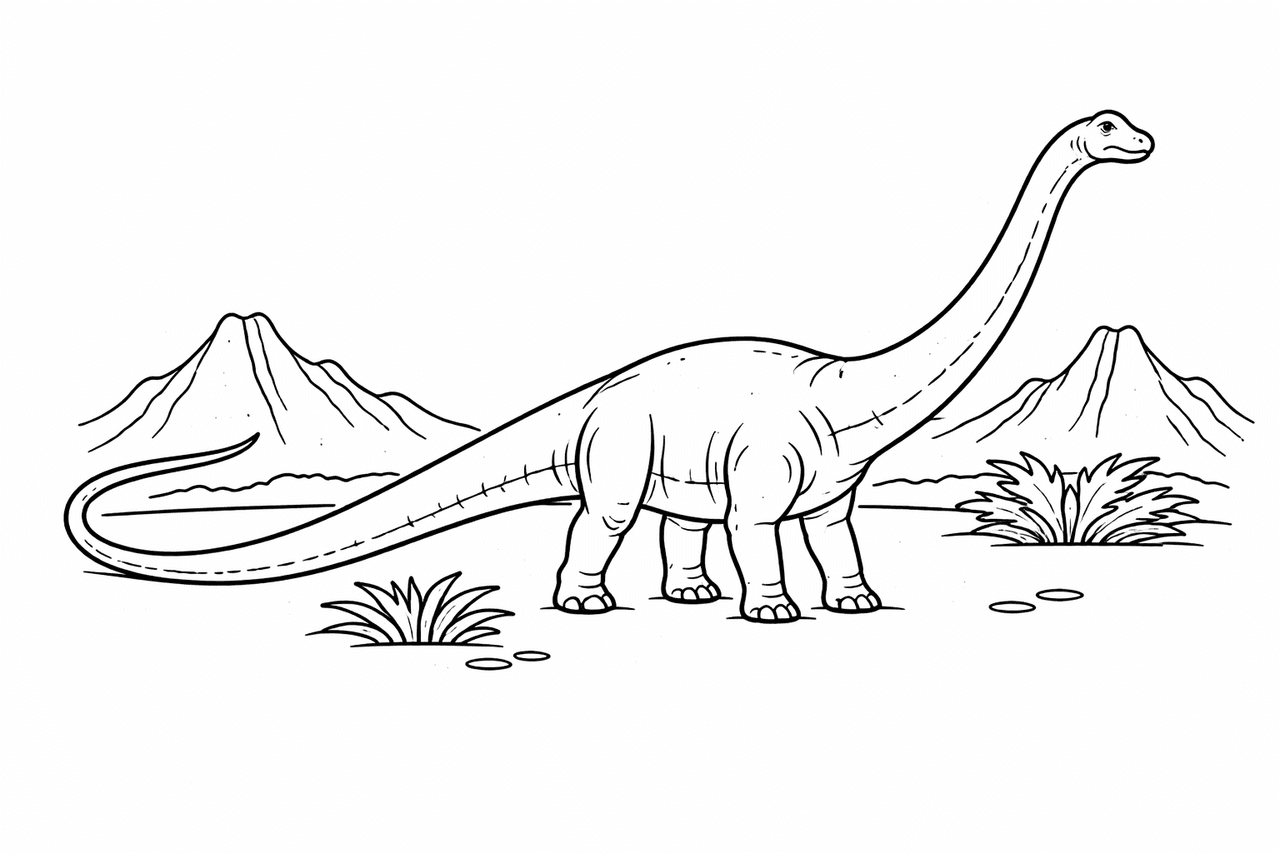 Diplodocus - Ausmalbild