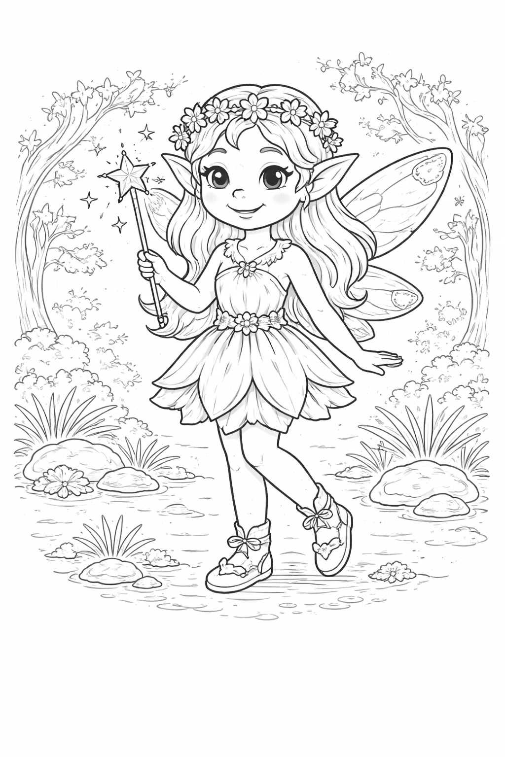 Feenelfe - Ausmalbild
