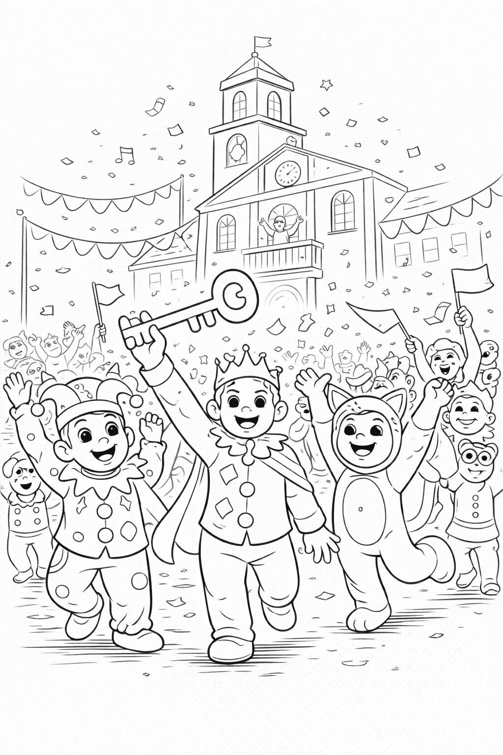 Festlicher Karneval Vor Dem Rathaus