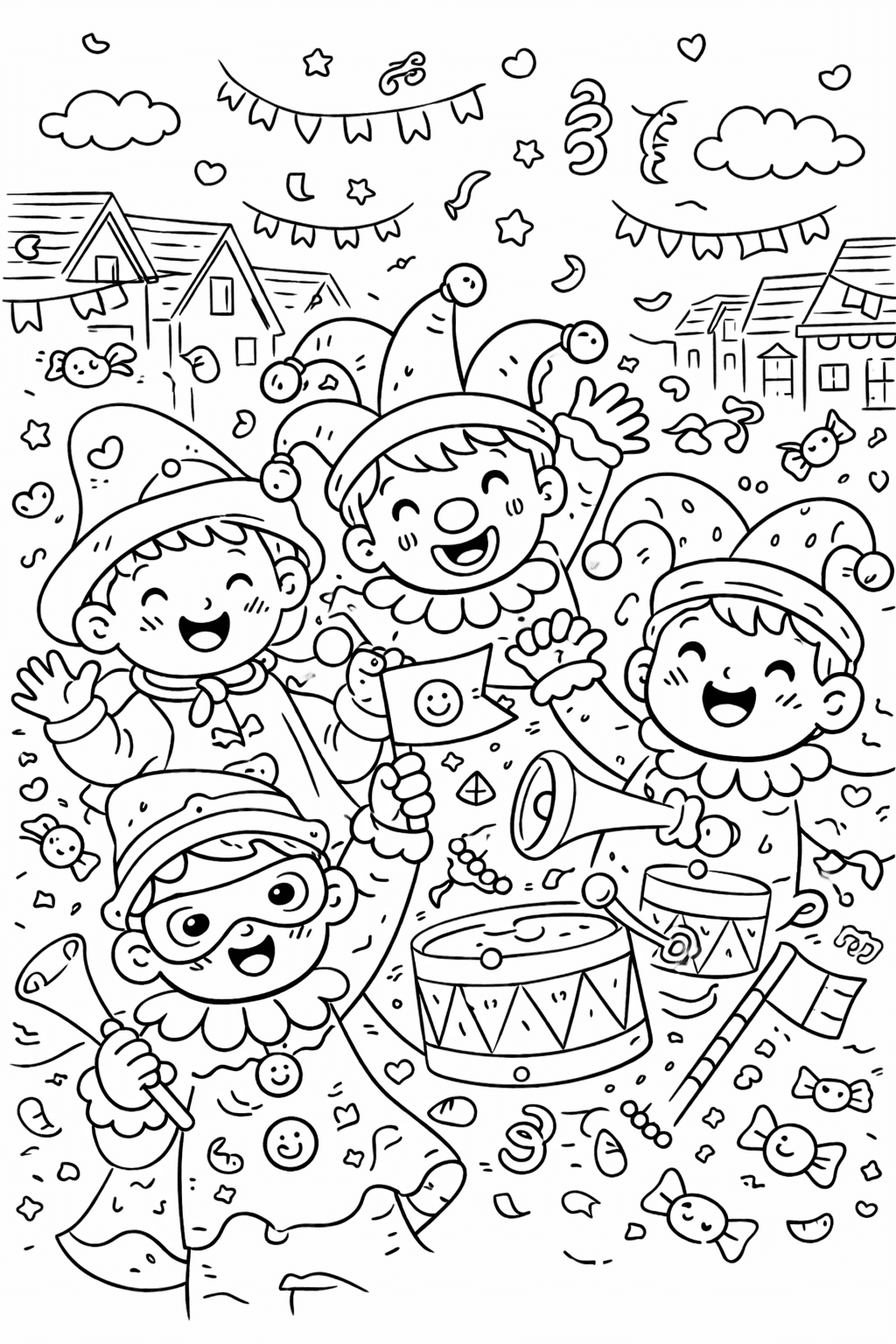 Karnevalsfiguren Köln - Ausmalbild