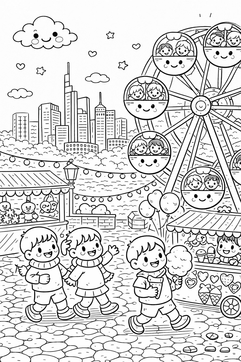 Festlicher Park in Frankfurt - Ausmalbild