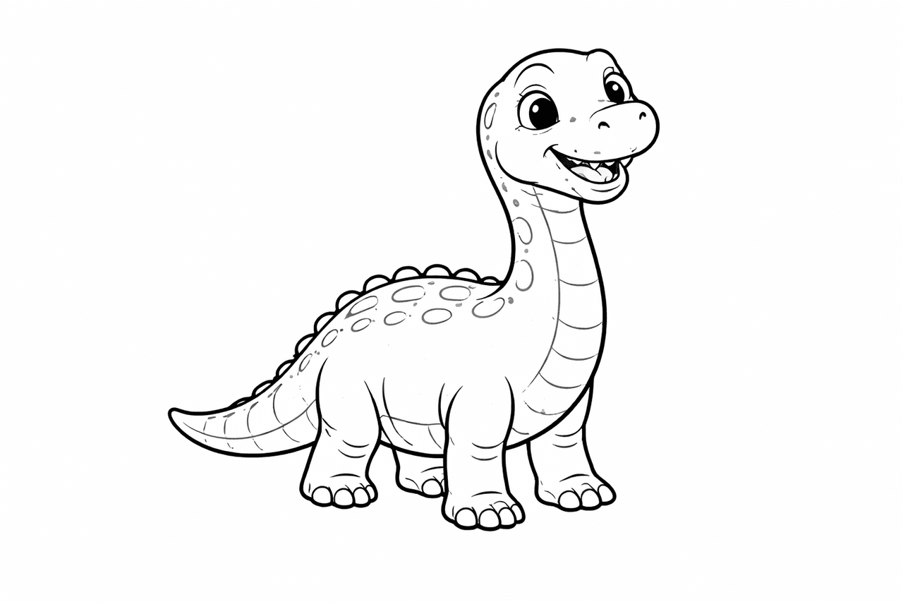 Freundlicher Dinosaurier - Ausmalbild