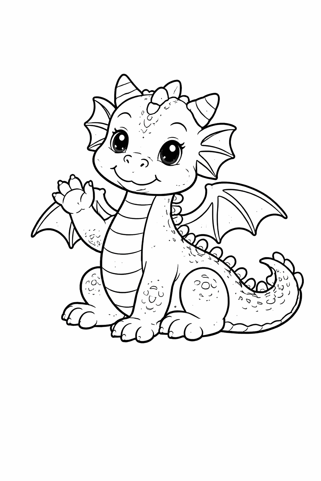 Freundlicher Drache - Ausmalbild