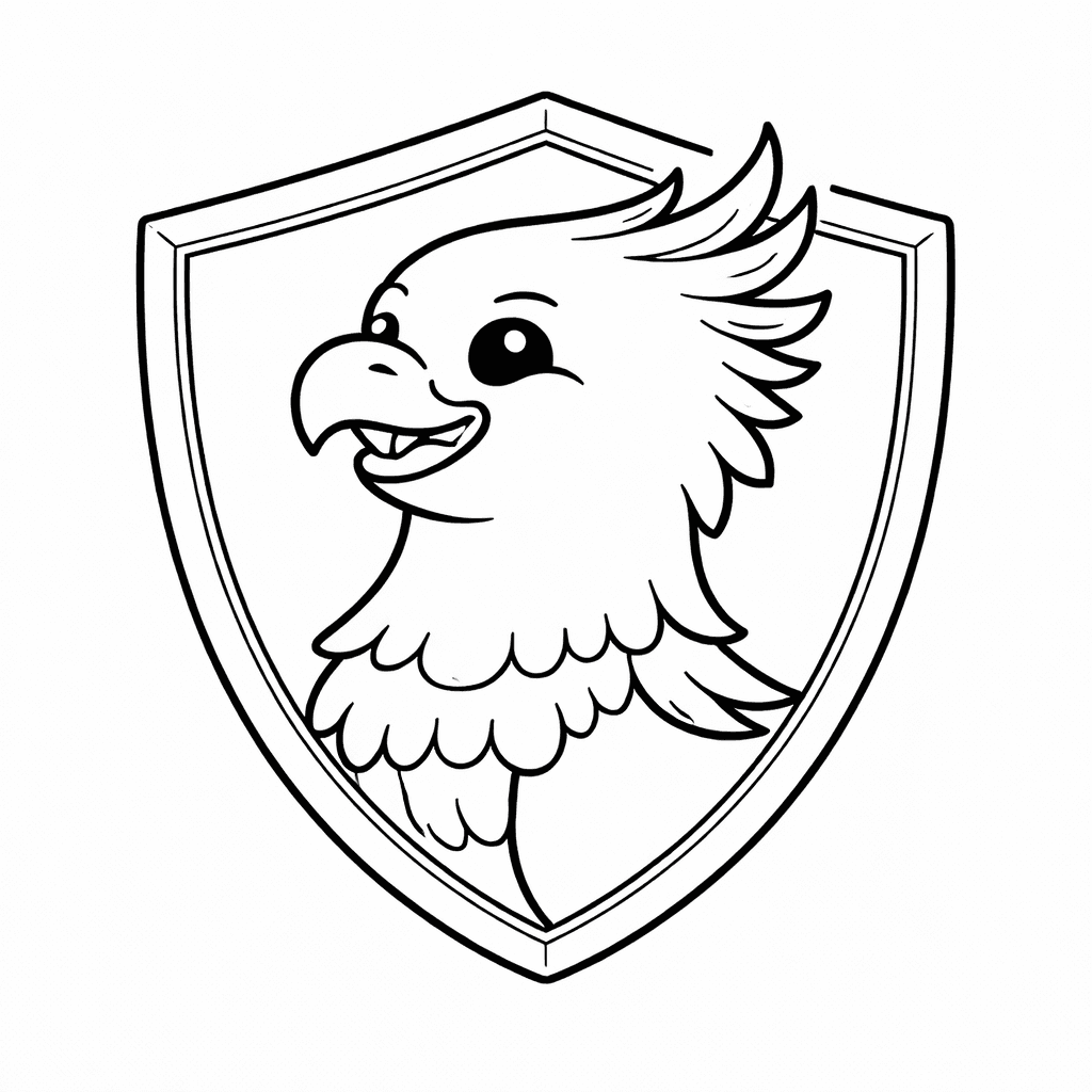 Griffin Im Schildrahmen - Ausmalbild