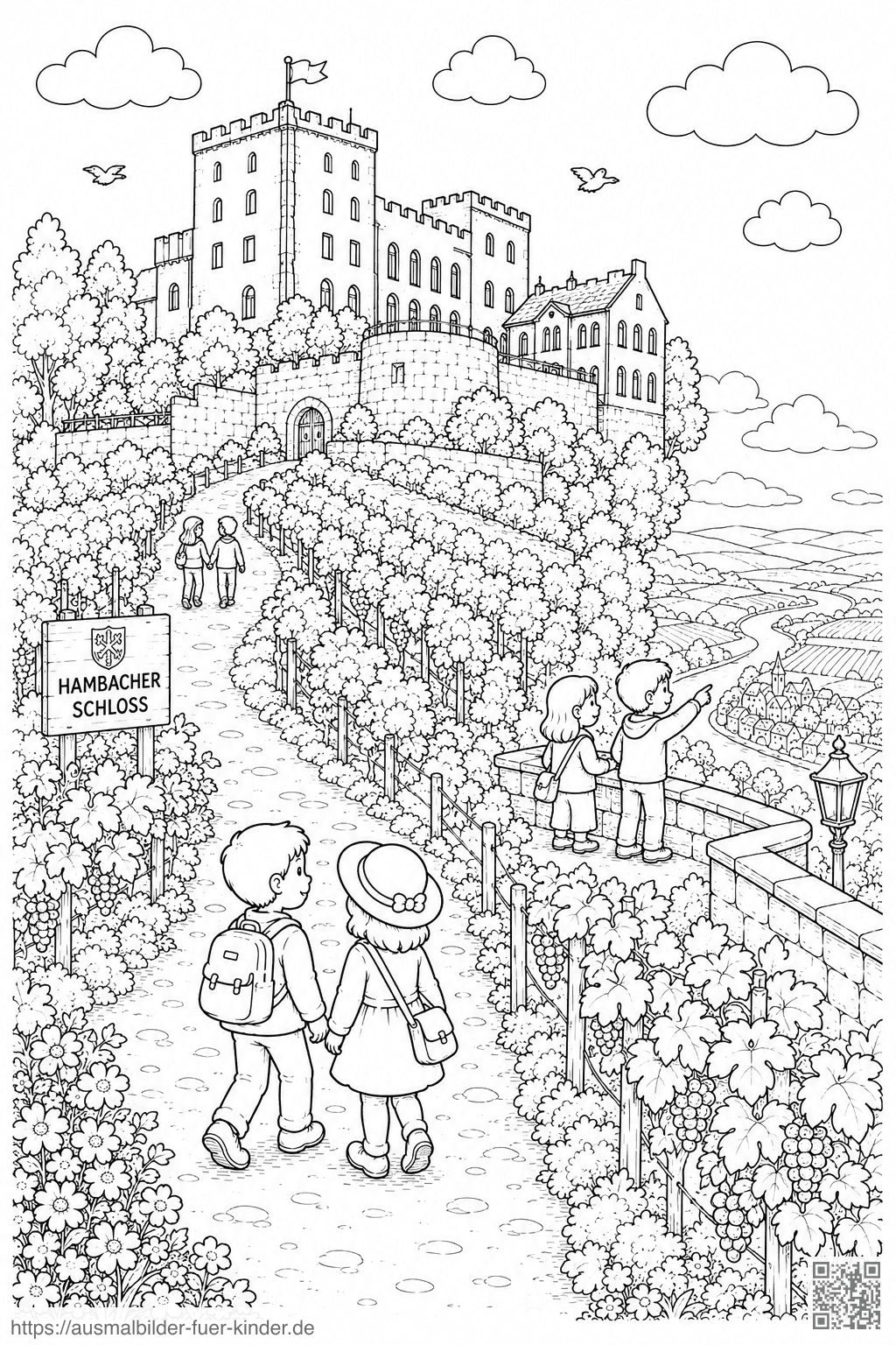 Hambacher Schloss Ausmalbild