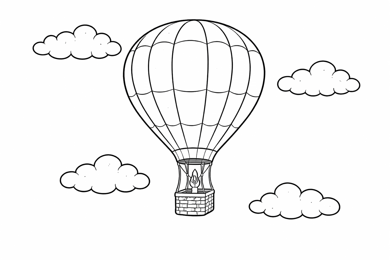 Heißluftballon - Ausmalbild