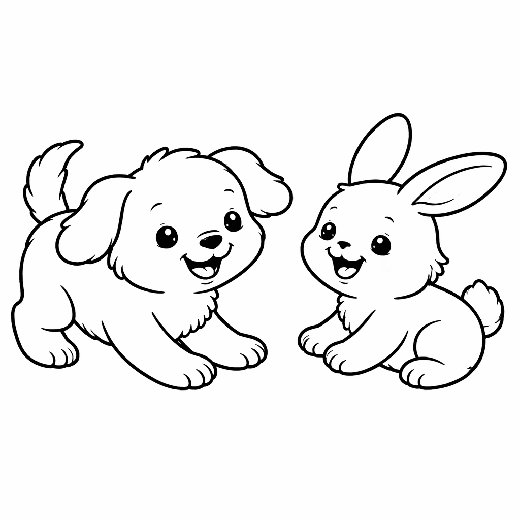 Hund Und Hase Beim Spielen