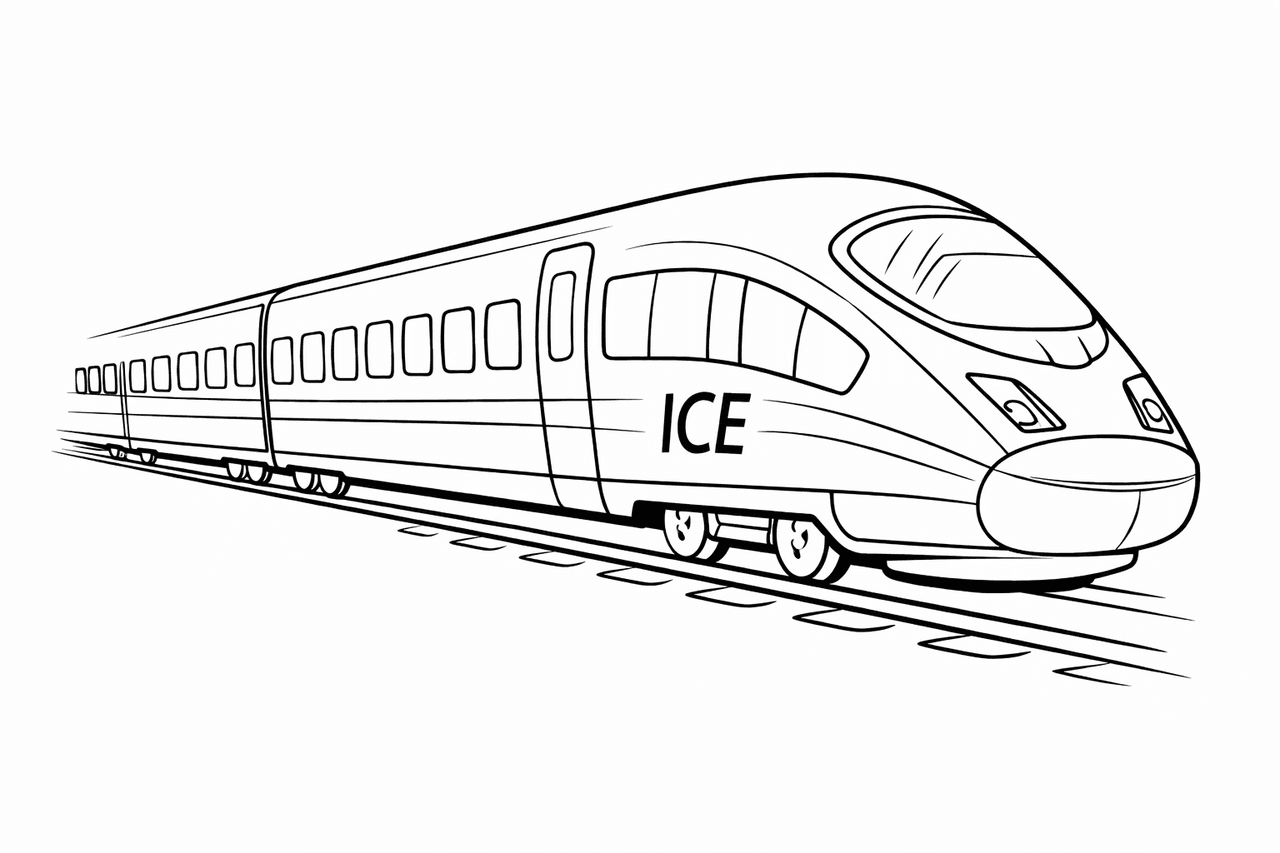 ICE Hochgeschwindigkeitszug - Ausmalbild
