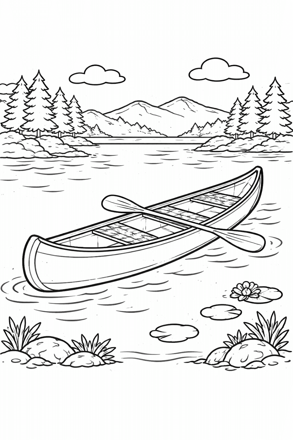 Kanu - Ausmalbild