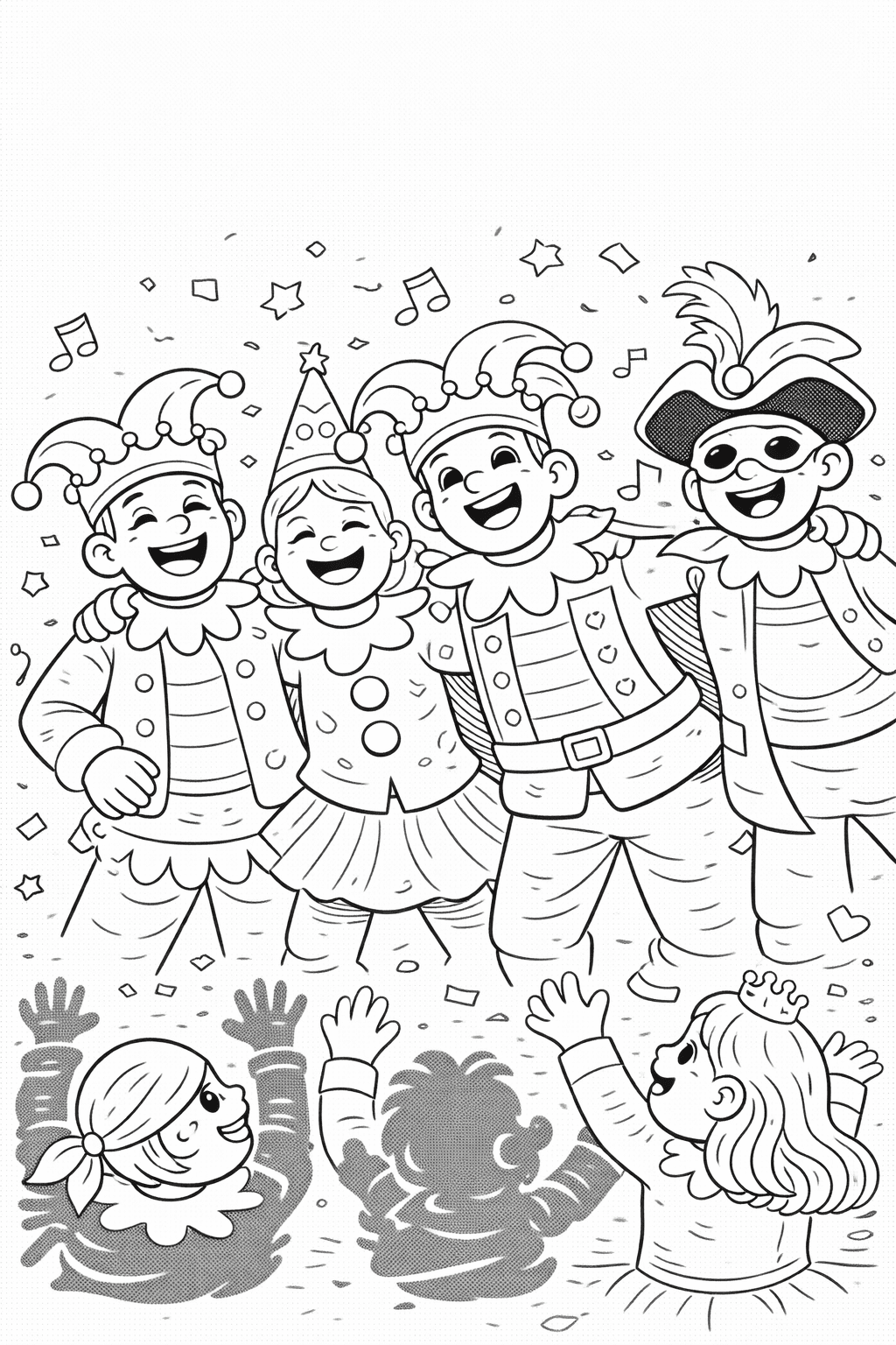 Karnevalsstimmung Mit Singenden Narren