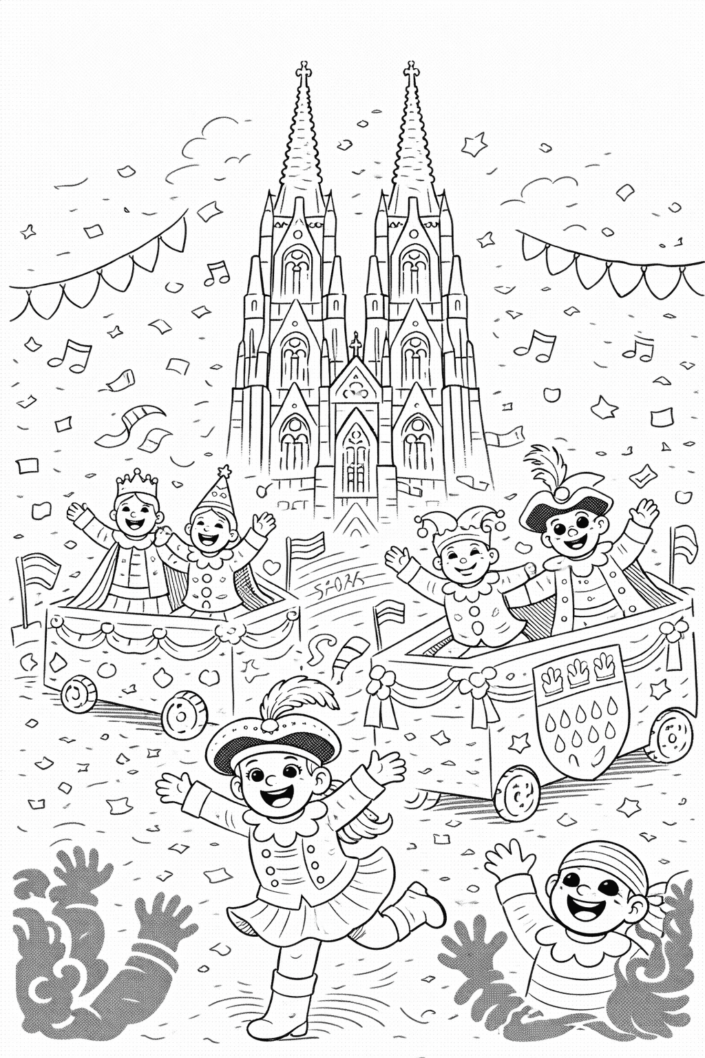 Karnevalszug Vor Dem Kölner Dom