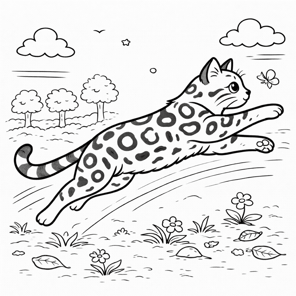 Katzen_bengal Katze Jagt Schmetterling