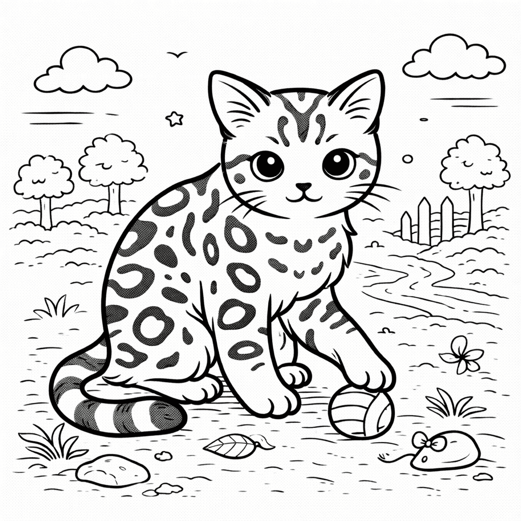 Katzen_bengalkatze Spielt Mit Ball