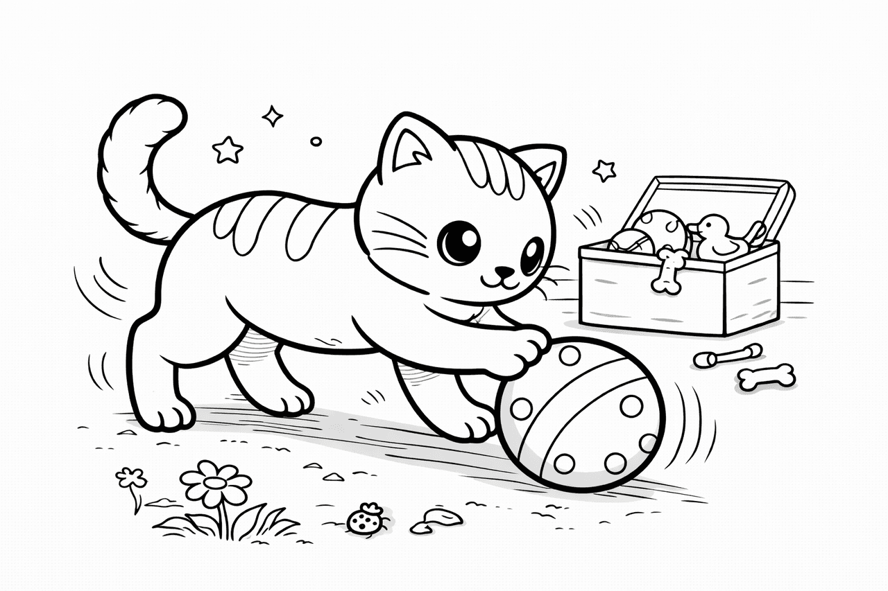 Katzen_spielfreude Mit Dem Kätzchen