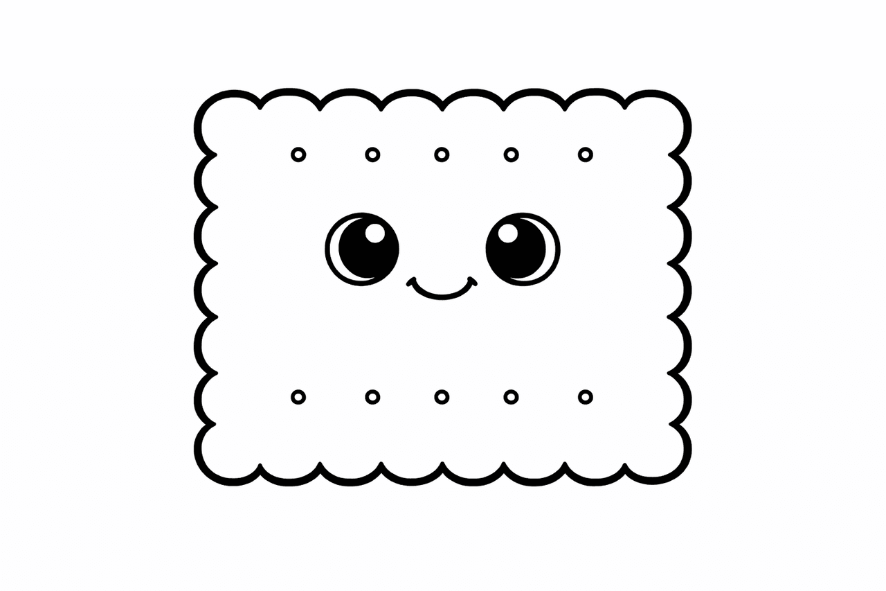 Keks Mit Niedlichem Gesicht - Ausmalbild