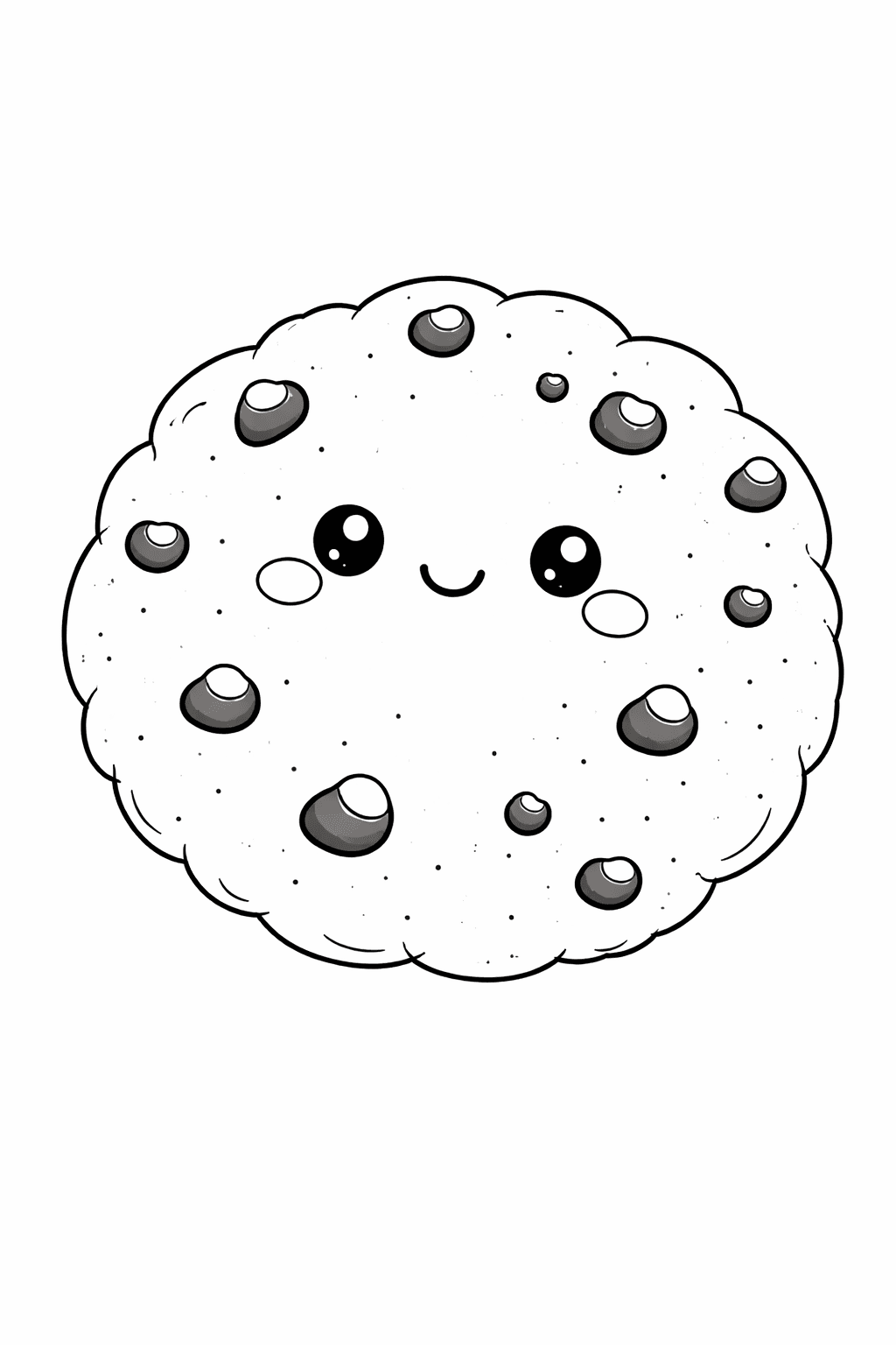 Keks mit süßem Gesicht - Ausmalbild