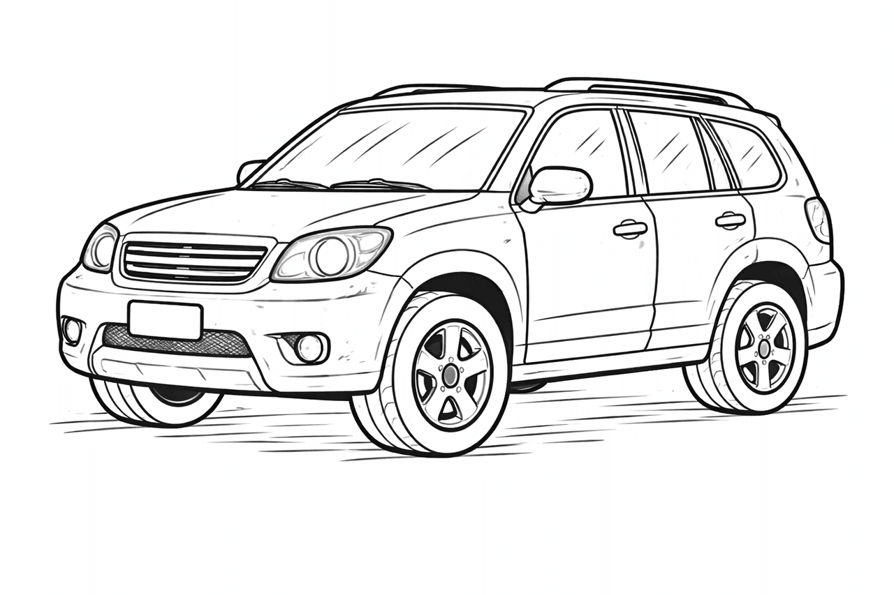 Kinderfahrzeug - Ausmalbild