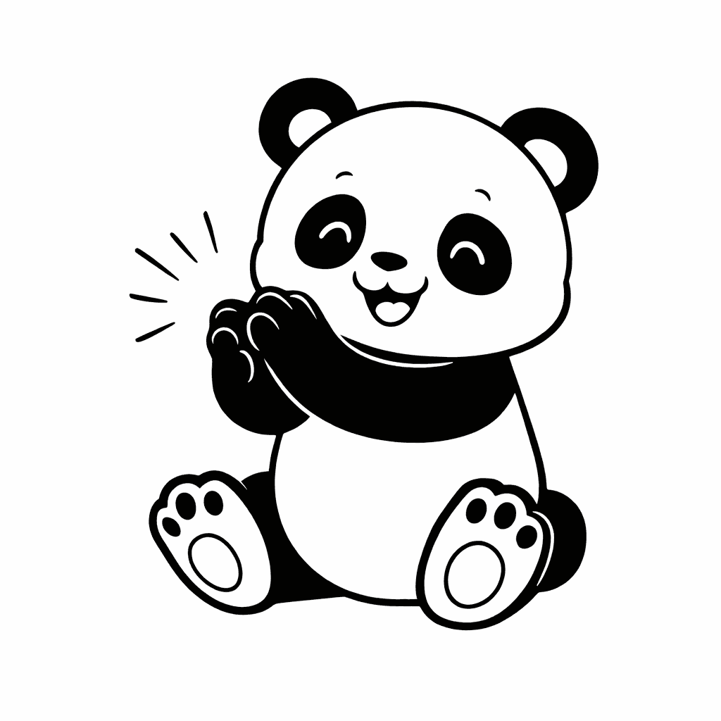 Kleiner Panda Klatscht Mit Spaß