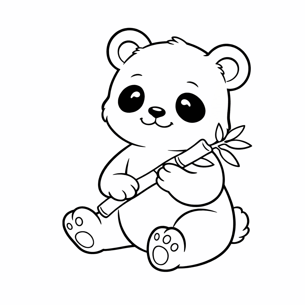 Kleiner Panda Mit Bambusstock