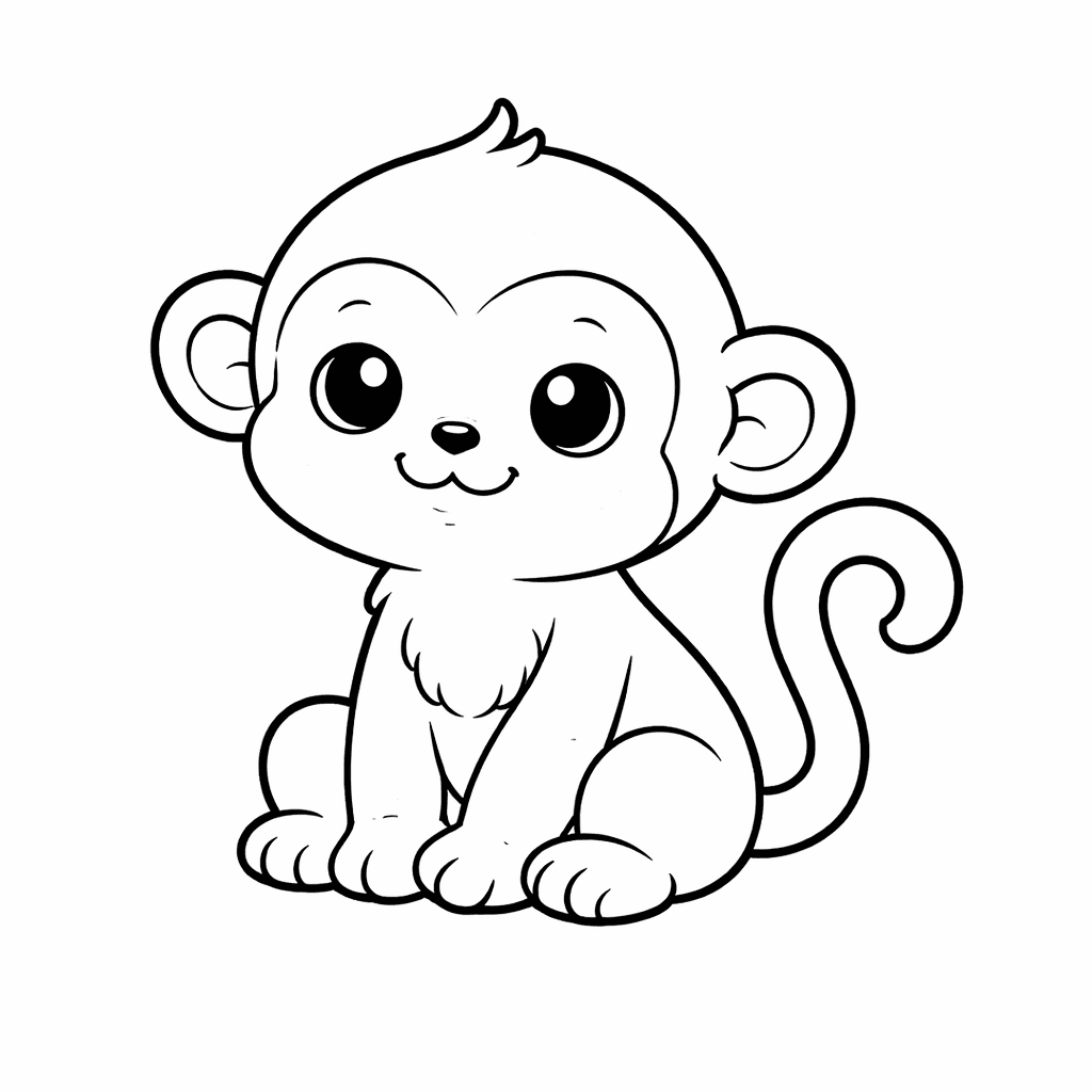 Kleiner Niedlicher Affe Sitzt FröHlich