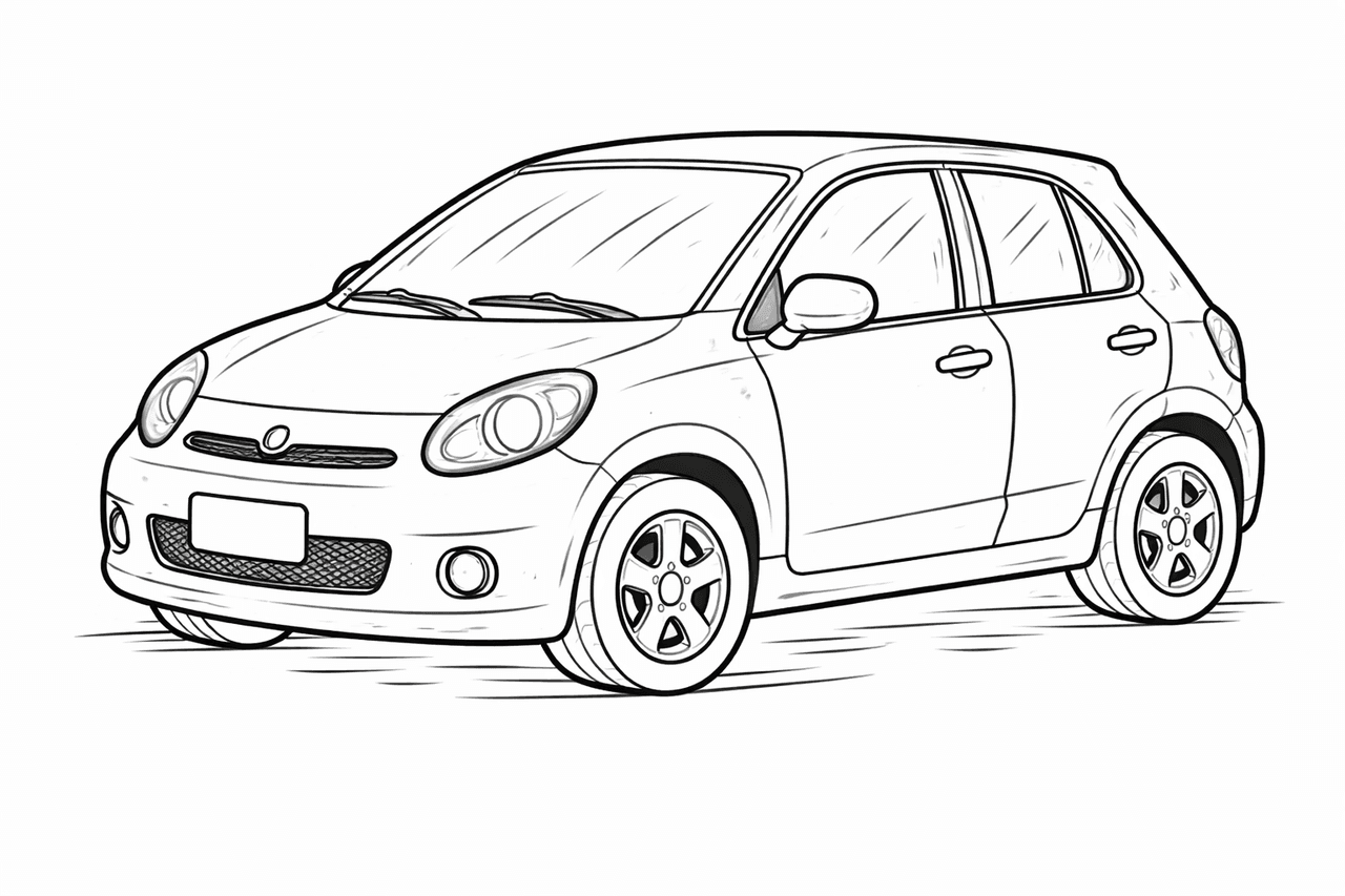 Hatchback - Ausmalbild