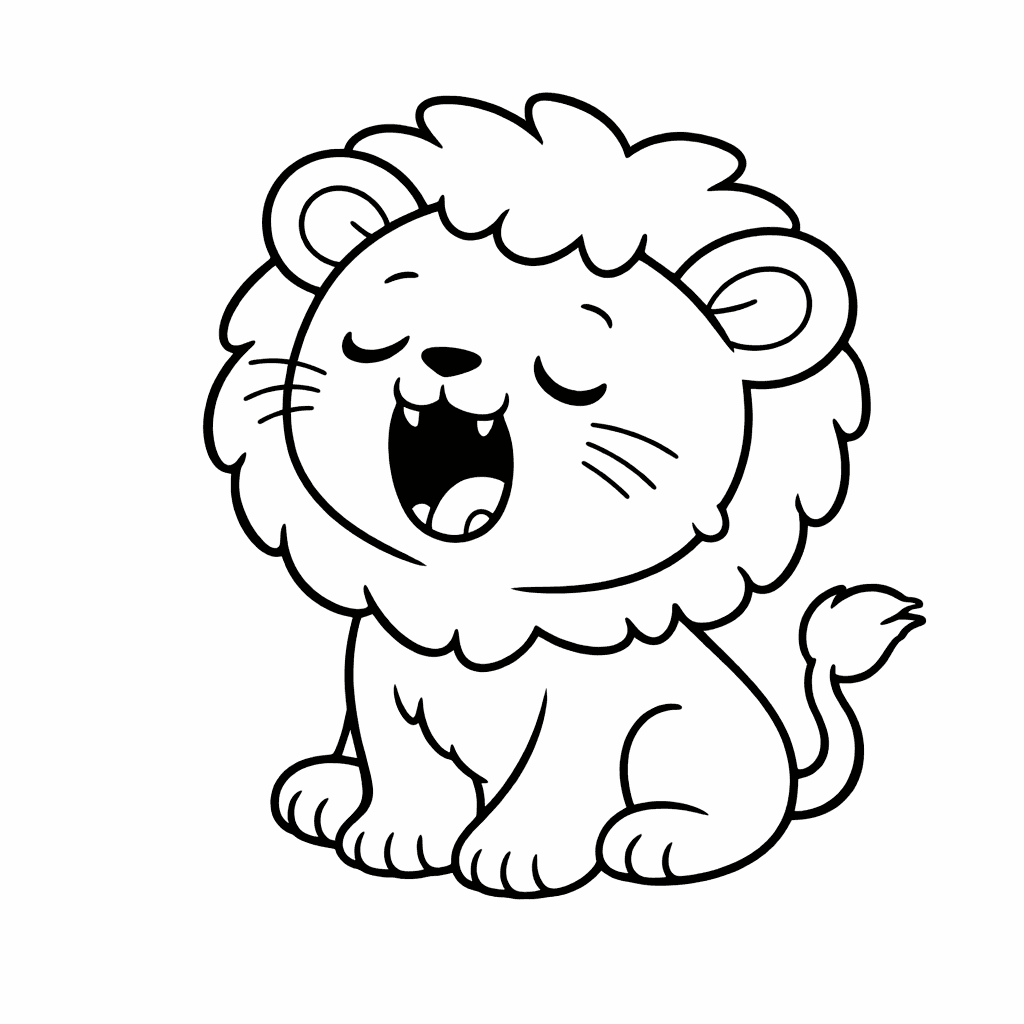 LöWenbaby GäHnt Zufrieden Im Bild