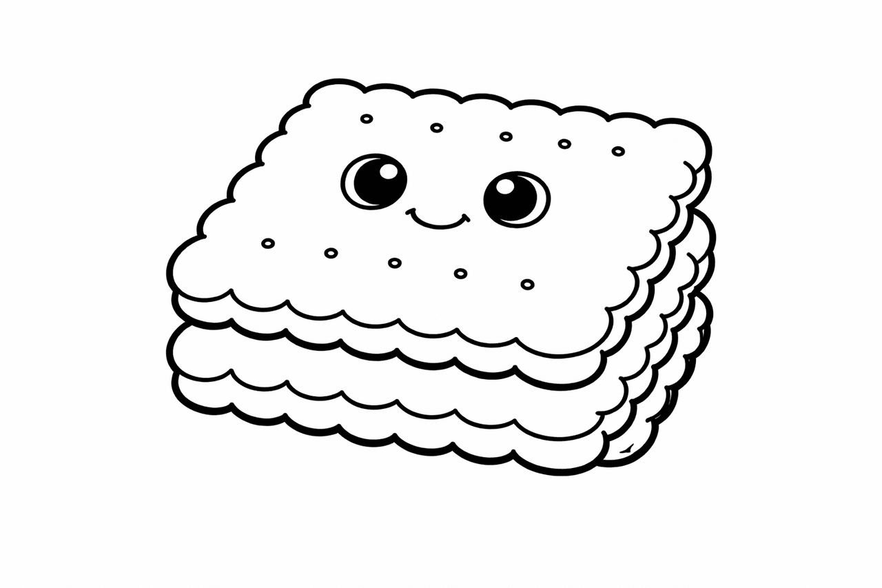 Lustige Keksstapel Mit Gesicht - Ausmalbild