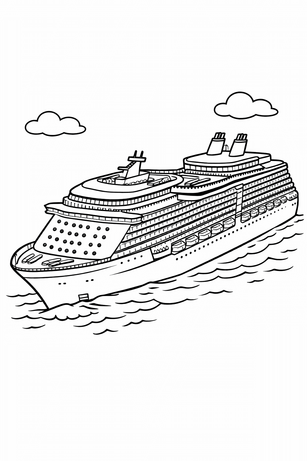 Luxusschiff - Ausmalbild
