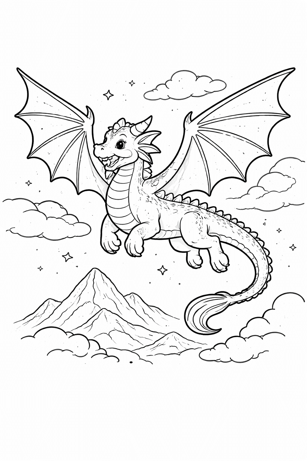 Majestätischer Drache - Ausmalbild