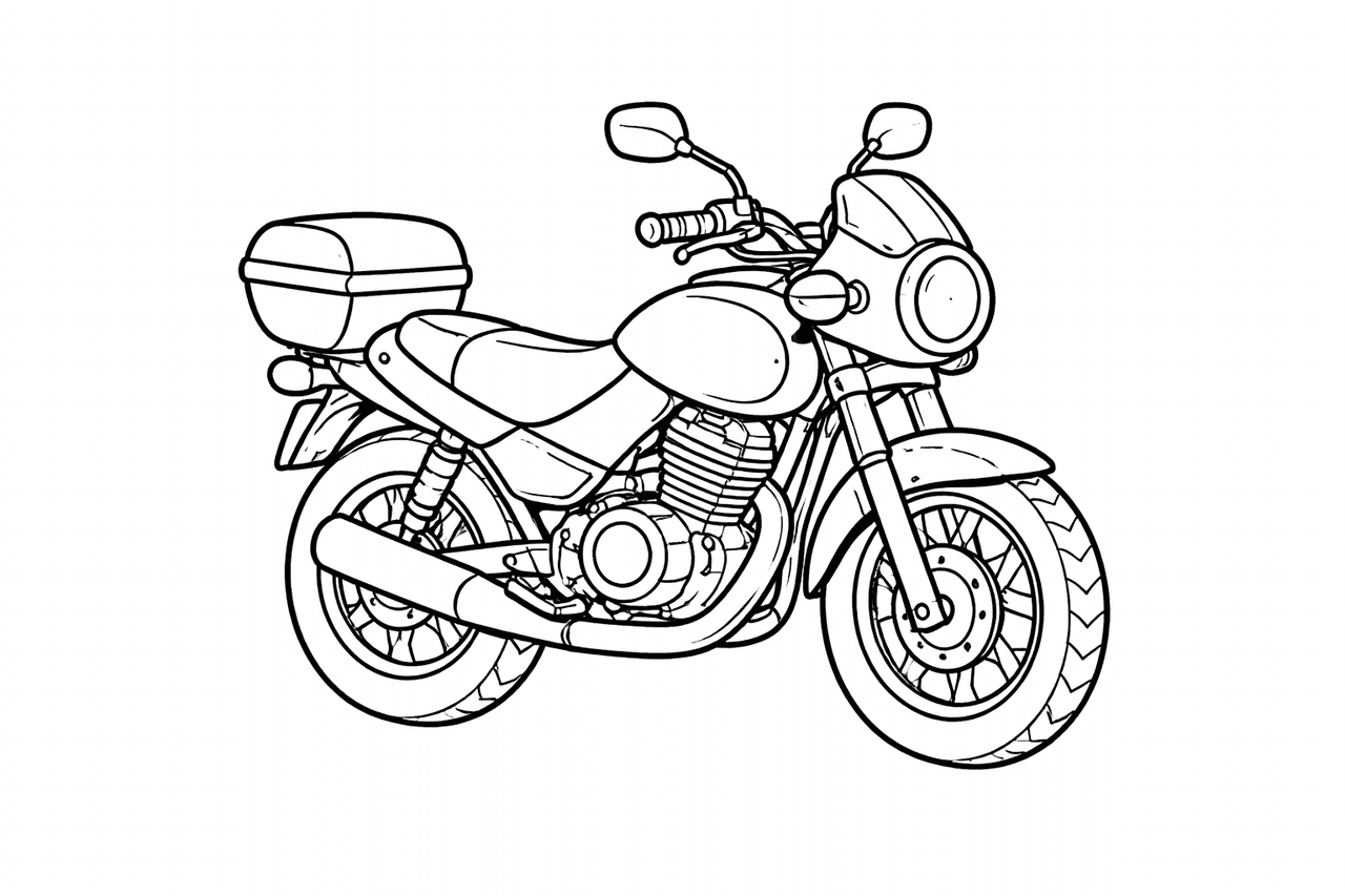 Motorrad - Ausmalbild