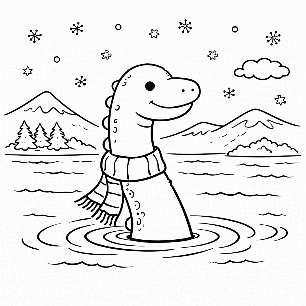 Nessie Im Winter Mit Schal