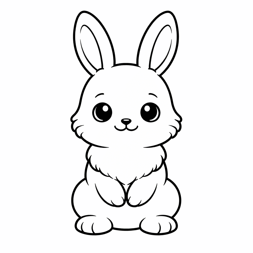 Niedliches Babykaninchen In Schwarz Weiß