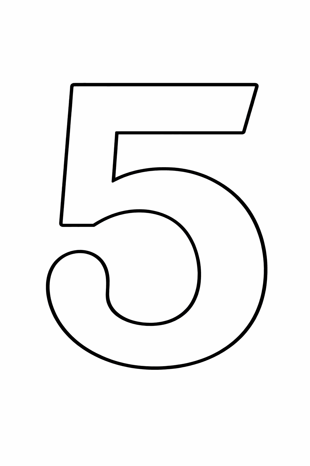 Nummer 5 - Ausmalbild