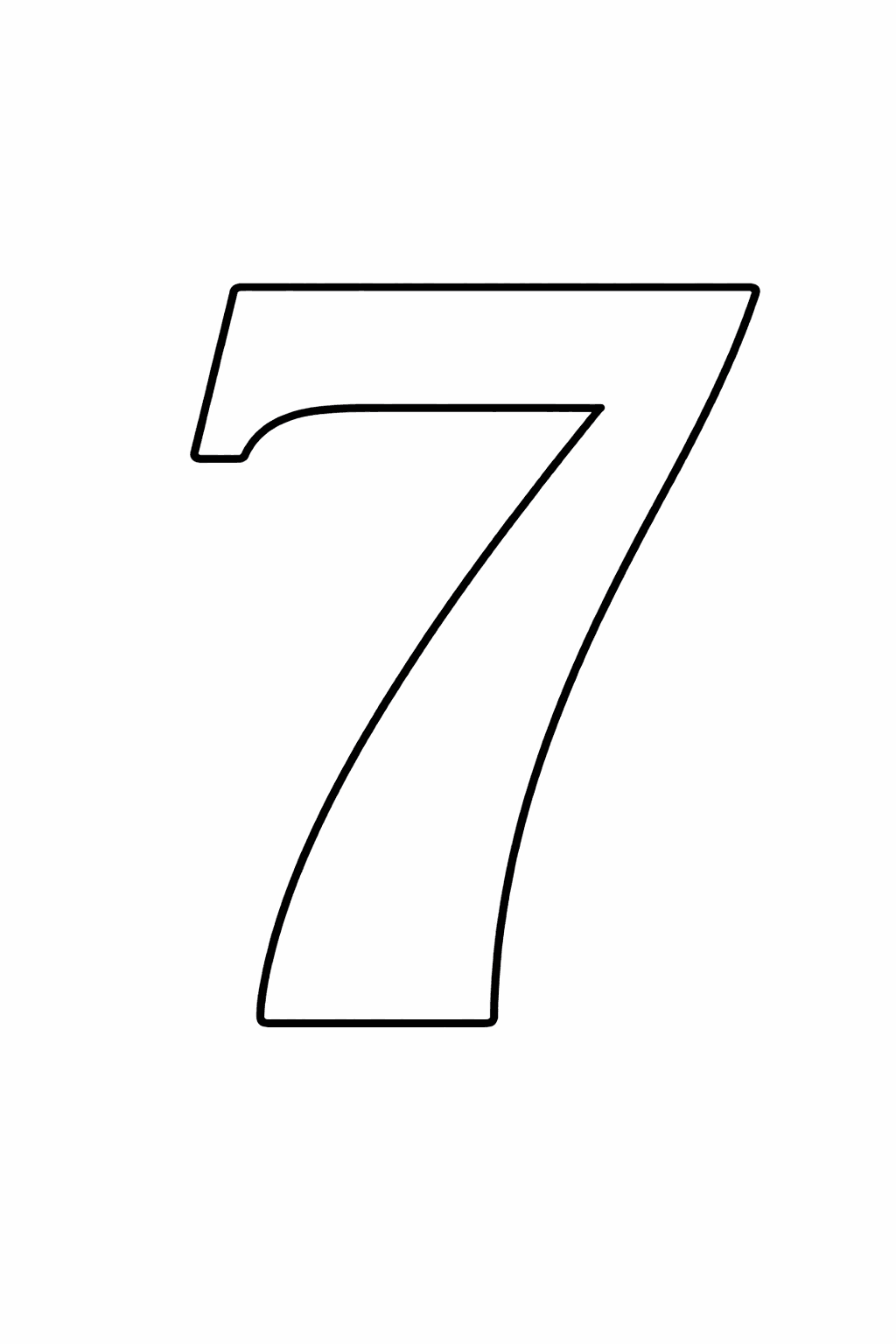 Nummer 7 - Ausmalbild