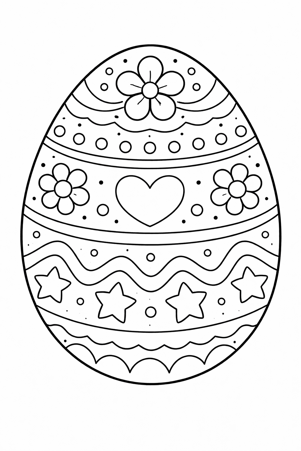 Osterei mit Mustern - Ausmalbild